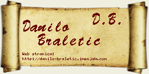 Danilo Braletić vizit kartica